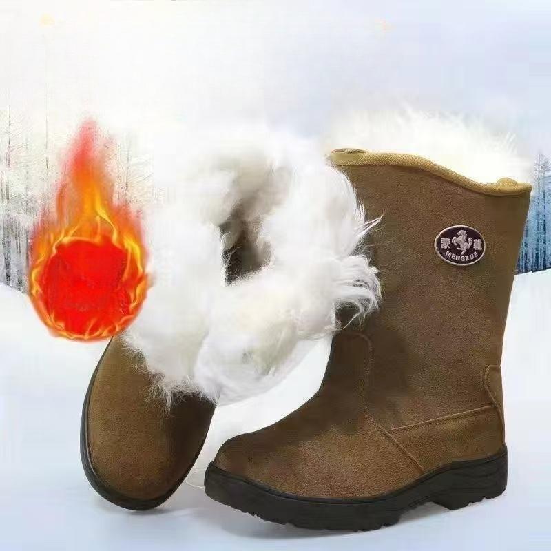Winter Thickened Men s Snow Boots Training Fishing Cotton Boots Thickened Cold-proof Non-slip High-top Comfortable Outdoor Boots 38