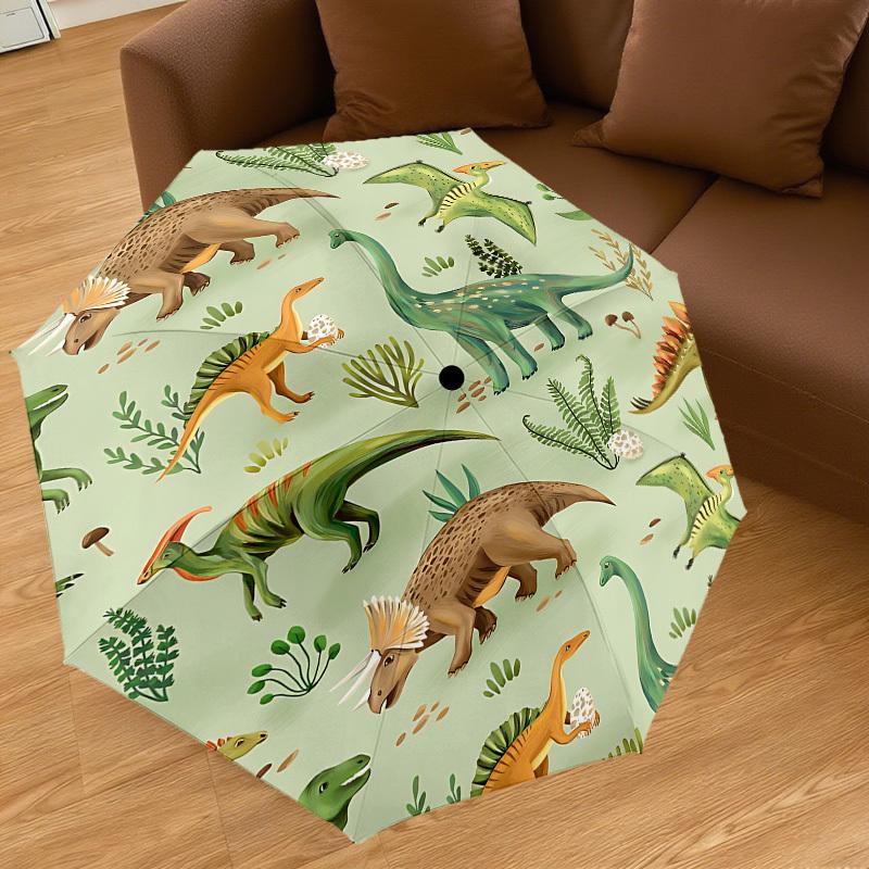 1PC dinosaur patternAutomatic Open/Close Umbrella with Windproof, 8-Rib Sturdy Canopy, Durable Ribs, Fashionable Design, Outdoor Accessory, Fun Prin,