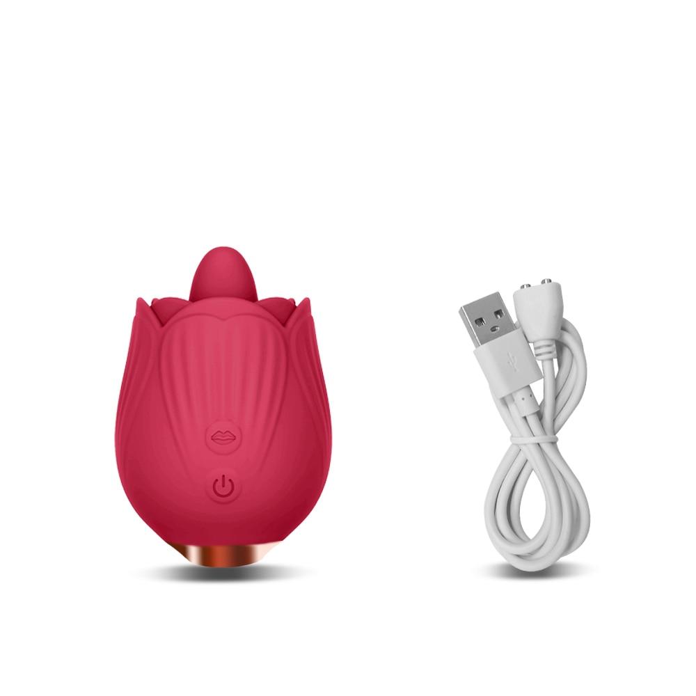 Ženy Rose Vibator Toy Vagina Sací Vibrátor Růžový Vibrátor Savička Orální lízání Klitoris Stimulace Výkonné sexuální hračky