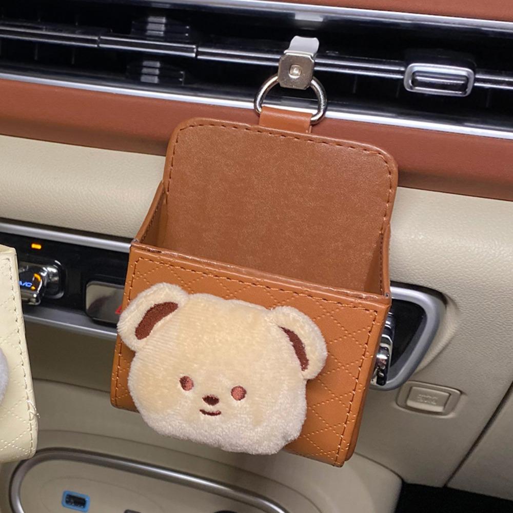 Storage Bag Cartoon Car Storage Box PU Leather Car Mobile Phone Storage Box Car Accessories