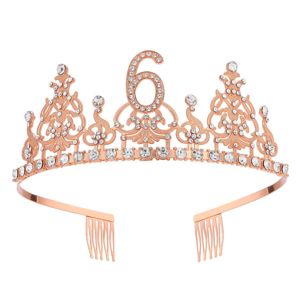 Fashion Alloy Digital Crown With Diamond Tiara 18Th Birthday Party Pearl Alloy Headband