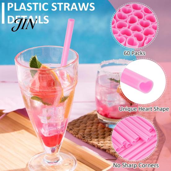Drinking Water Straw Heart Shaped Straws, Food Safe PP Disposable Rounded Grade Lip Design Comfortable Sip Straws for Cocktail, Birthday Party