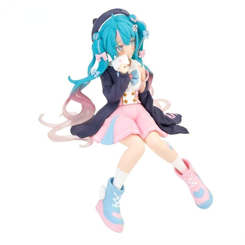 14CM Virtual Idol Singer Hatsune Miku Anime Figure Two-Dimensional Beautiful Girl Action Figures Kawaii Noodle Stopper Model Toy