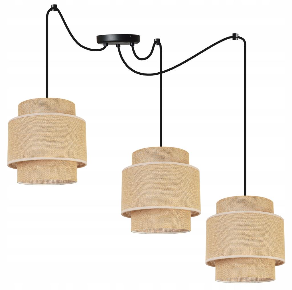 Hanging Lamp, Ceiling Chandelier, Lampshade, Boho Juta