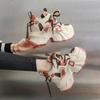 Fashion Fashion 8CM High Platform Sneakers Women Thick Sole Non Slip Sports Dad Shoes Woman Korea PU Leather Chunky Sneakers 2024 Spring