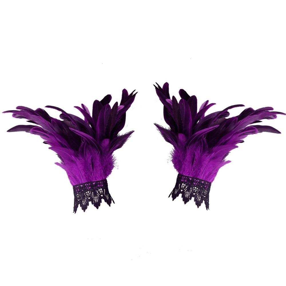 Adjustable Fluffy Feather Wrist Cuffs Black Plume Bracelet New Wristband Themed Party