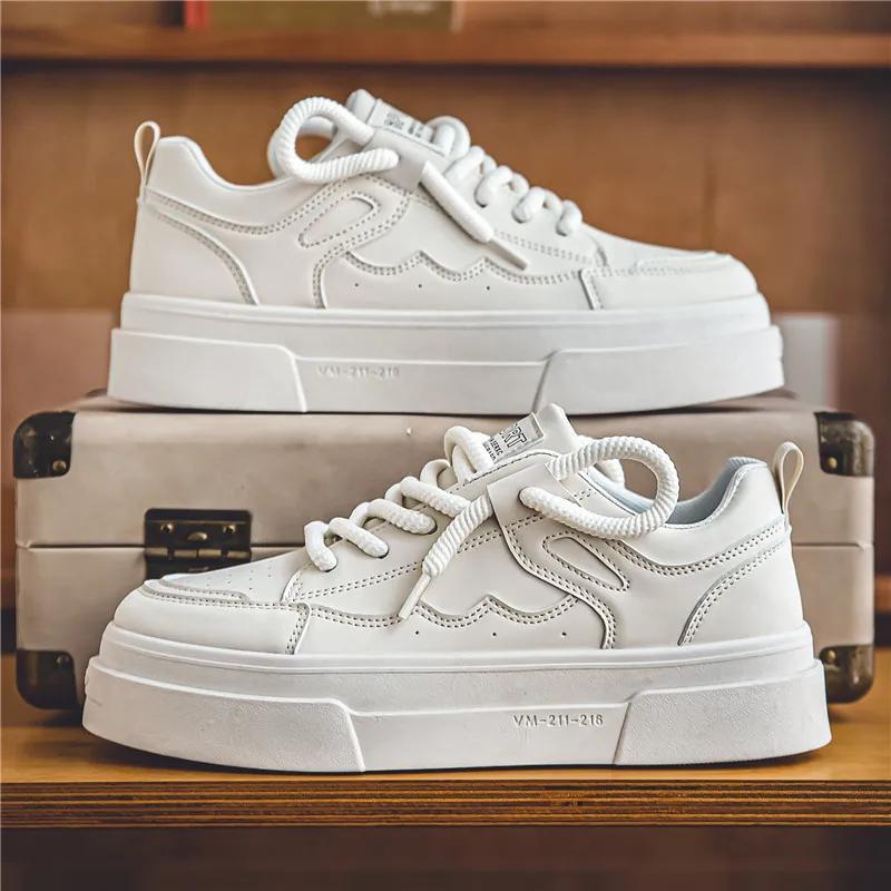 New Popular Fashion Comfortable Casual Versatile Simple Color Blocked Breathable Sports Anti Slip Men's High Top Board Shoes