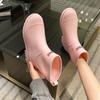 Fashion medium tube rain shoes women's water shoes winter wear rain boots adult velvet soft sole waterproof non-slip women's rubber shoes