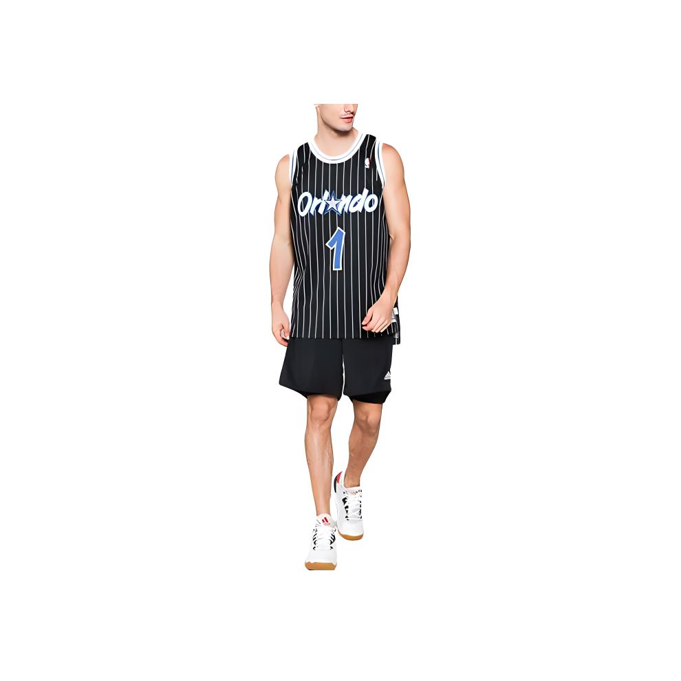 Adidas Orlando Magic Penny Hardaway No. 1 Letter Pattern Casual Basketball Vest Unisex Tops Black M96498