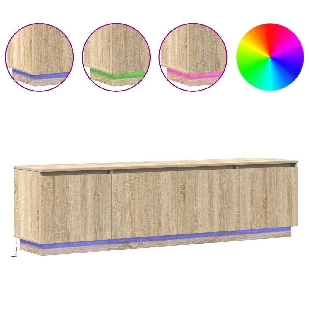 TV Cabinet in Sonoma Oak 180 x 38 x 49 cm Particleboard