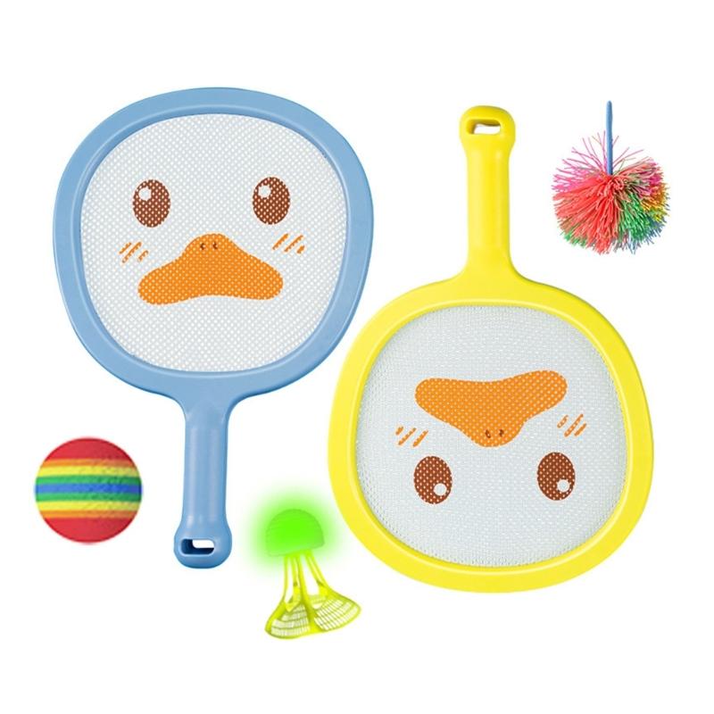 

Childrens Light weight Tennis Badminton Rackets With Practice Balls Ideal For Beginners Coordination Development