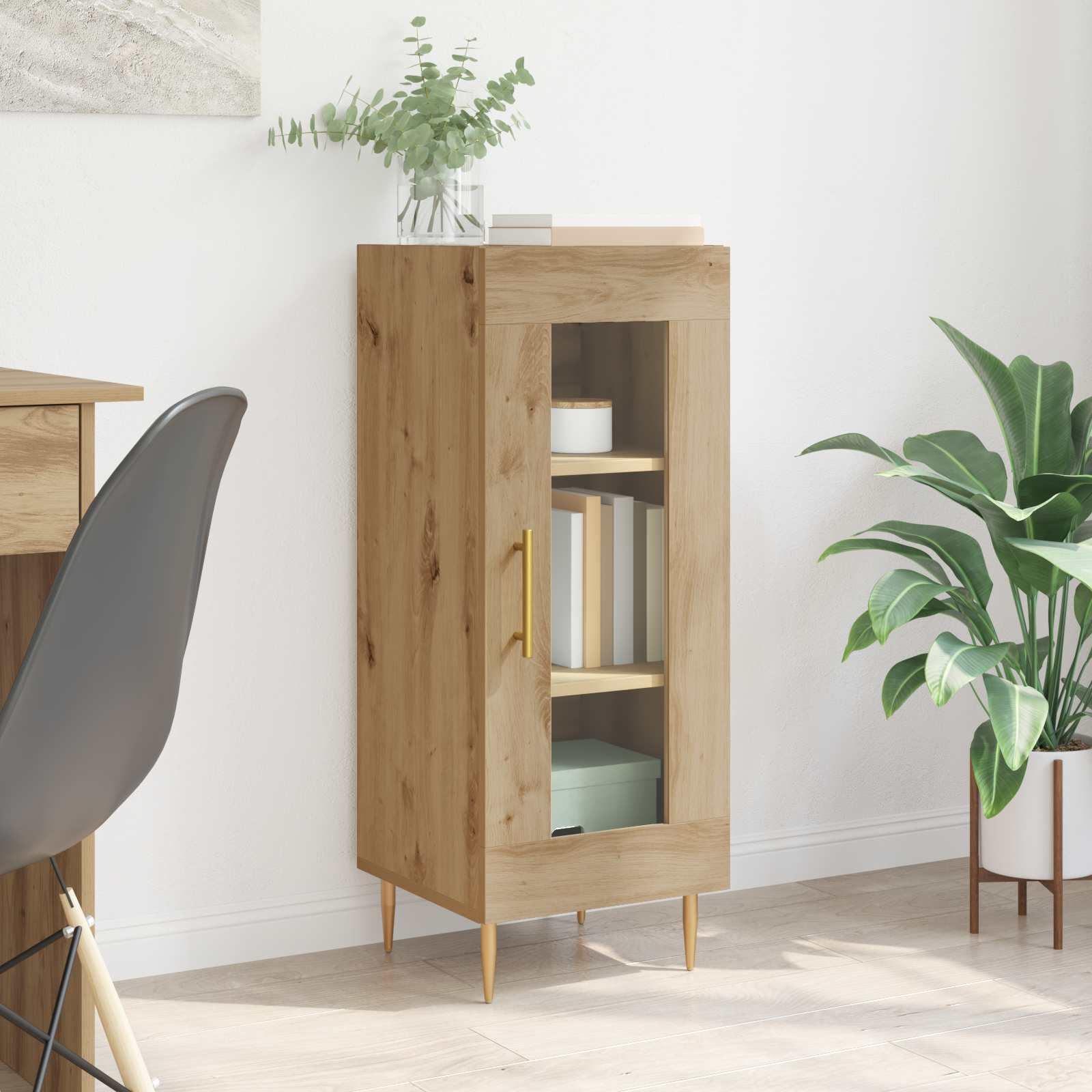 vidaXL Sideboard Artisan-Eiche 34 x 34,5 x 90 cm Holzwerkstoff braun