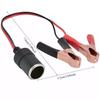 Battery Clamp Adapter 12V-24V Cigarette Lighter Female Socket to Alligator Clip Converter Power Port