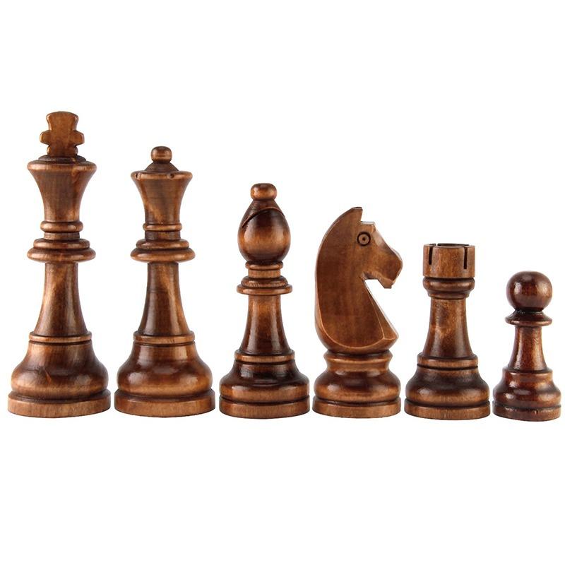 32pcs Wooden Chess Pieces Complete Chessmen International Word Chess Set Chess Piece Entertainment Accessories