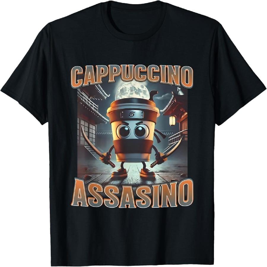 CHDHEVEGOD Italian Brainrot Cappuccino Assassino, Funny Cappuccino Meme T-Shirt S