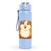 1PC Smiling Hamster Cartoon 750ml Color Plastic Sports Water Bottle Leakproof Flip Straw Lid Suitable for Sports Office Home Use