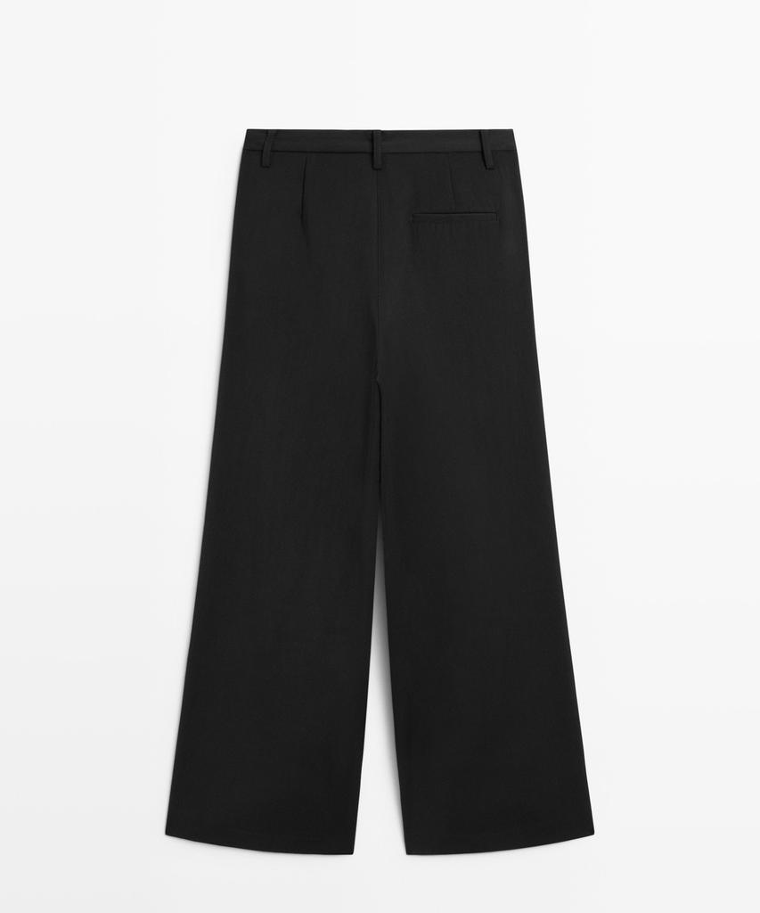 Masimodutti Crop Wide Leg Fluid Pants
