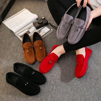 Märke 2019 Mode Sommarstil Mjuka Mockasiner Herr Loafers Hög Kvalitet Äkta Läderskor Herr Flats Gommino Körskor