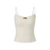 Bow Lace Spaghetti Strap Camisole Women Padded Backless Crop Tank Top