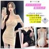 Dress Mini Tight Cabaret Girl Style White Black S M L [RREMN] One-Piece Off-Shoulder Women's (JP, Alphabet, M, TYPE1 RED) [Item]