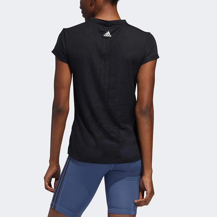 Adidas Engineered Tee Training Running Sports Fitted Crew Neck Short Sleeve T-Shirt Women Tops Black DX7532