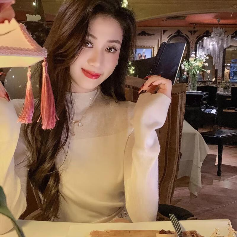 Yu Tuzide Tuzi Women s Autumn/Winter Long-Sleeve Semi-High Collar Knit Top M