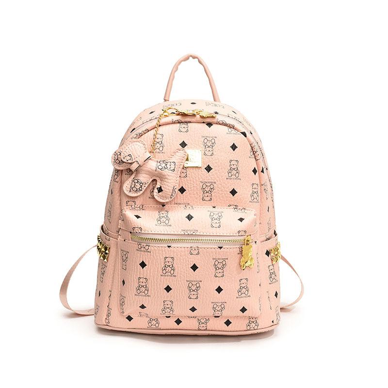 Νέα τσάντα υψηλής ποιότητας για την αρχή της άνοιξης, κλασικό σακίδιο πλάτης με αρκουδάκι, ευέλικτη τσάντα ώμου για γυναίκες