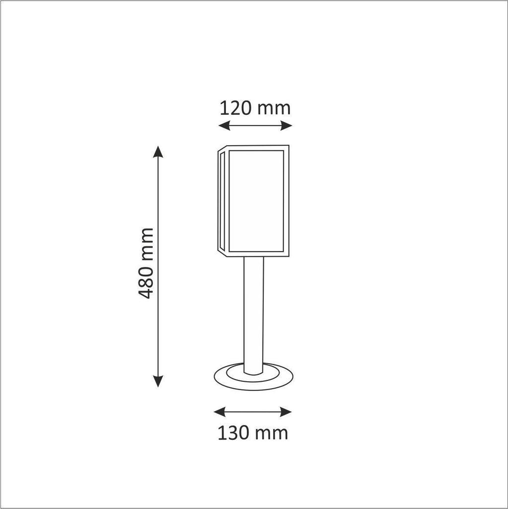 Lâmpada de Jardim de Chão Malmo E27 48 Cm Ip44 Preta Goldlux