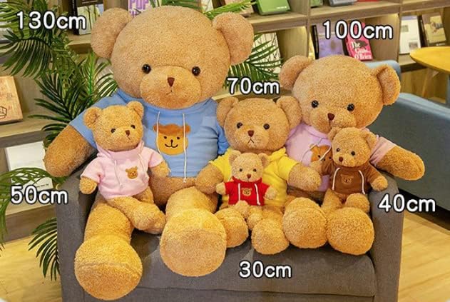 TROYSINC Teddybär Weiches Fell Teddybär mit Kapuze Tatzendruck Plüschtier Kuscheltier Stofftier Geschenk (Rot,30cm)