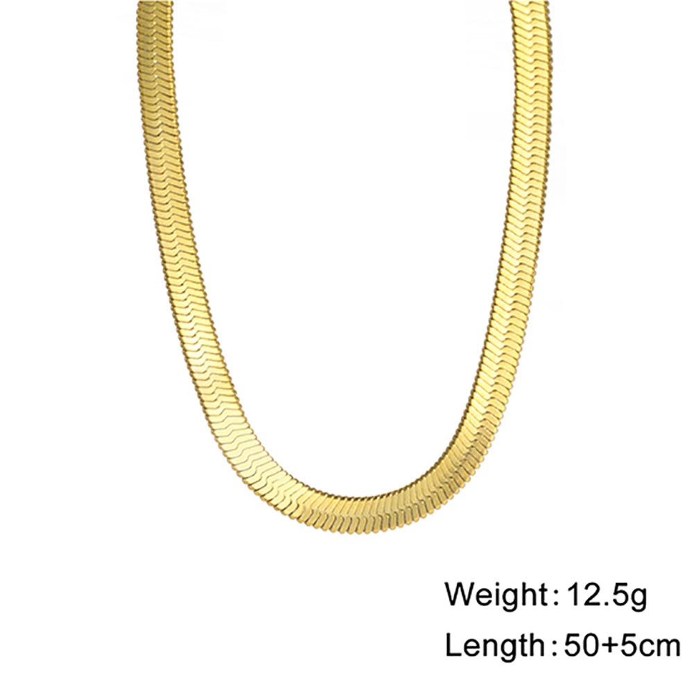 Simple Snake Chain Gold Necklace Unisex Fashion Jewelry Popular Collarbone Chain
