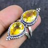 Natural Citrine Gemstone Handmade 925 Sterling Silver Jewelry Ring Size 6.5 ETC-13960