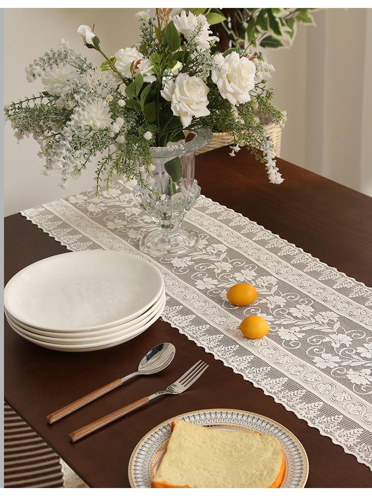 Retro Lace Hollow Tassel Knitted American TV Cabinet Coffee Table Dining Table Cross-border Cover Modern Simple Table Flag