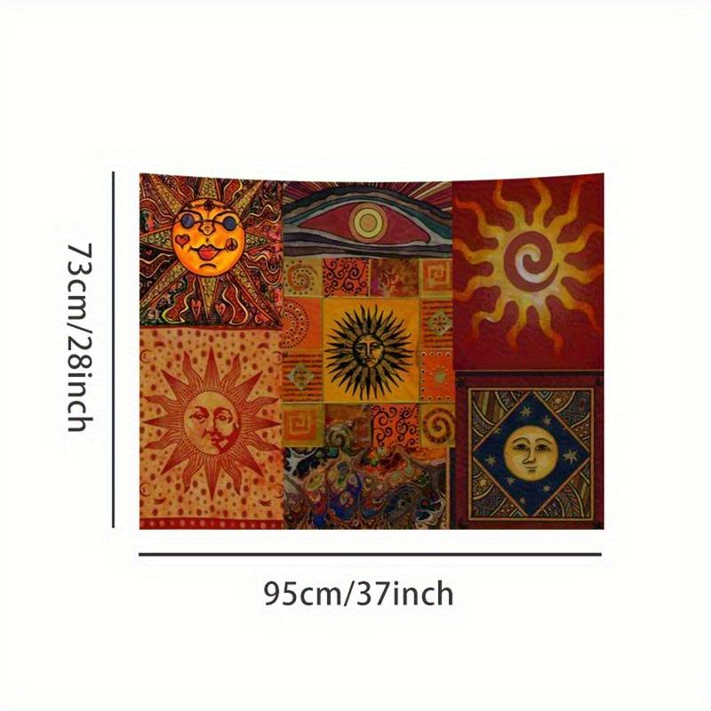 

VIKAMA Vintage Sun Waves Boho Tapestry Bedroom Living Room Hallway Wall Decor Tapestry BohoStyle Home Decoration 74x94cm(29x37in)