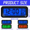 Small Digital Car Dashboard Clock Solar Powered & Rechargeable Clear LCD Time Display Watch Stick On Car Clock