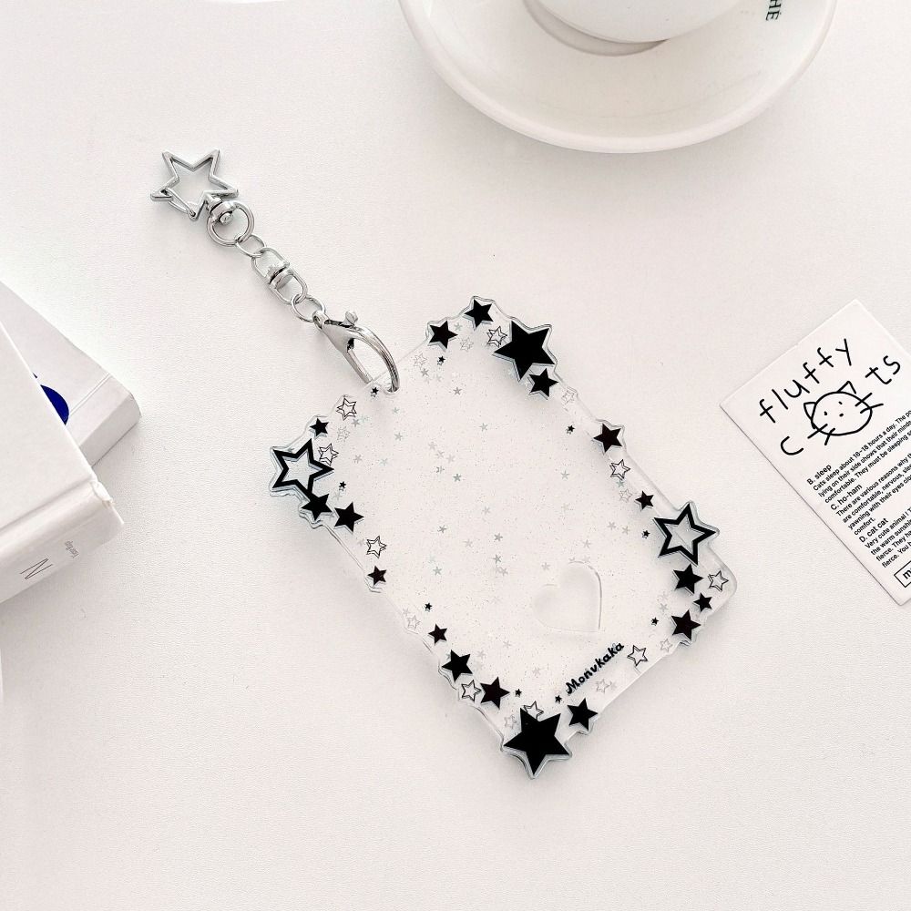 Creative 3 inch Photocard Holder Sparkling Stars Mini Idol Photo Holder Gift Acrylic Keychains