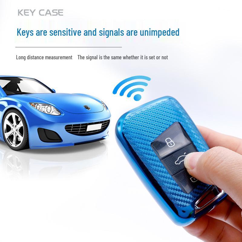 Volkswagen Carbon Fiber Soft Rubber Key Case for New Magotan & Passat