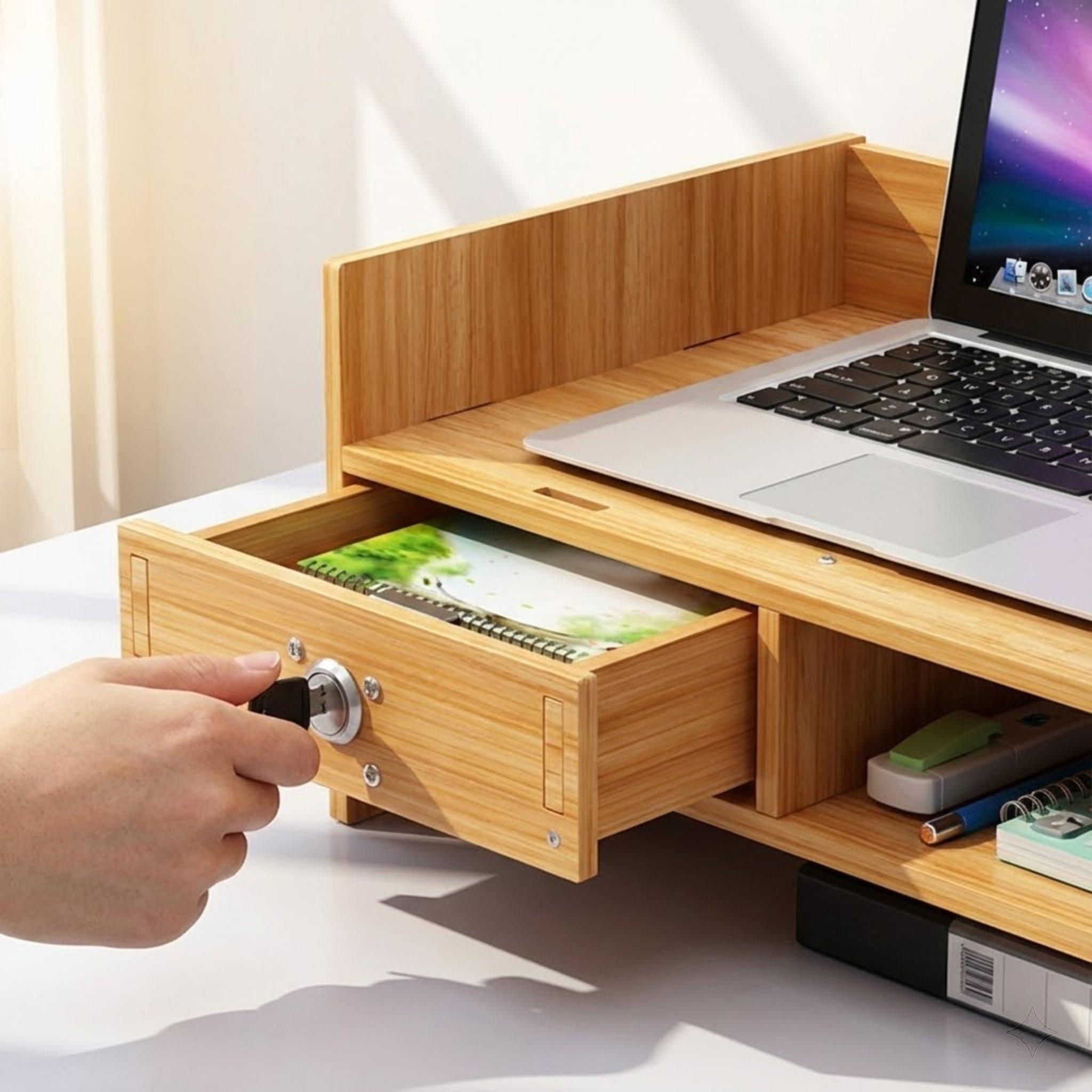 Adjustable Monitor Stand Desktop Storage Rack with 180° Rotation and Multi-functional Shelves United States