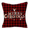Christmas Cushion Cover Xmas Decorative Farmhouse Buffalo Check Pillowcase Holiday Party Decor Pillow Cover for Living Room Seat
