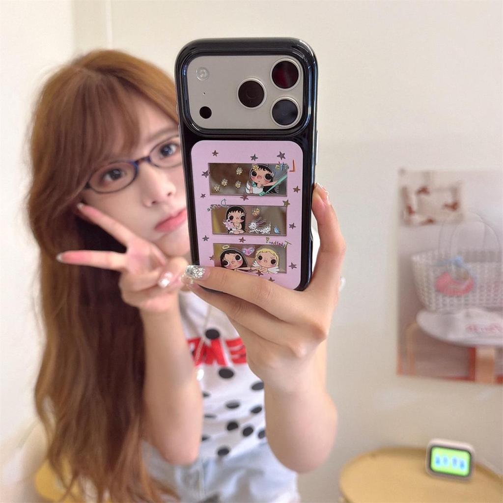 Small Jade Cartoon Mirror iPhone 14/13/ProMax Case | Anti-Fall Full Coverage