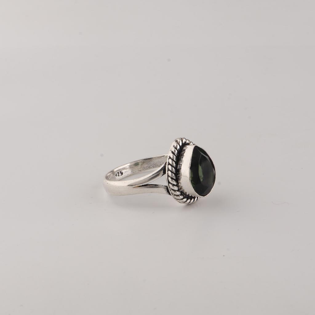 Green Tourmaline Gemstone 925 Sterling Silver Women Jewelry Pear Cut Ring Birthday Gift For Her RR-85-8