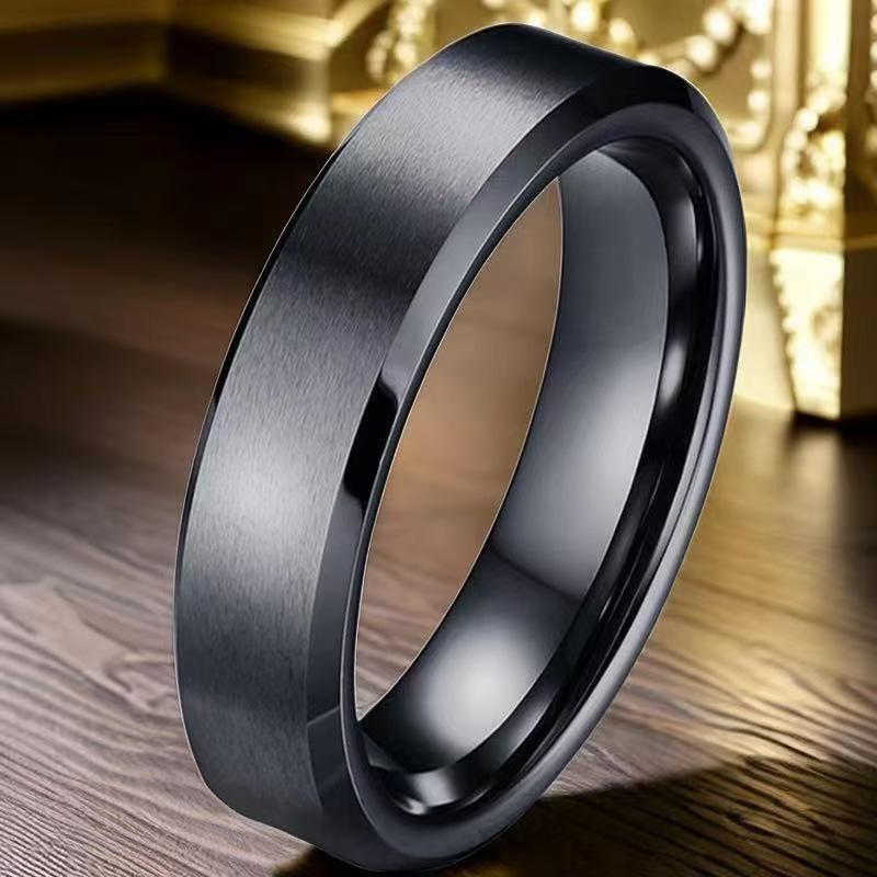 European & American Unisex Titanium Steel 4mm Fashion Ring