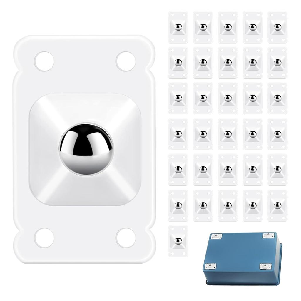 32 PCS Mini Casters Wheels Self-Adhesive Stainless Steel Paste Universal Wheel 360 Degree Rotation Storage Box Furniture Bins Bottom Trash Can Caster