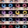 Eyeshare 1 Paar Halloween Farbige Kontaktlinsen für Augen Cosplay Linsen Anime Kosmetik Make-Up Lila Farbige Linsen Rote Augen