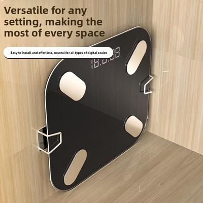 Étagère de Rangement pour Balance Murale - Support Adhésif Sans Trace, Support Gain de Place Pour Balances de Salle de Bain & de Sport