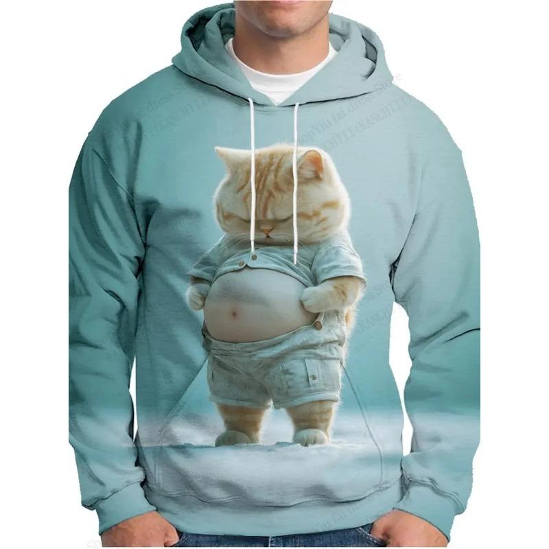 3d Print Men's Samurai Cat Graphic Hoodies Fashion Oversized Hoodie Sweatshirt Coat Mens Sport Tracksuit Sudaderas