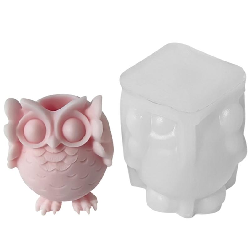 Beautiful Wax Candle Crafting Mold Personalized Long Candle Mold Eye Catching Owl Candle Holder Silicone Moulds