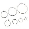 10pcs Stainless Steel Earring Hoops 15-55mm Round Open Earrings Clips Circle Diy Jewelry Making Findings Accessories
