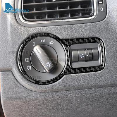 Real Soft Carbon Fiber Sticker For Volkswagen VW Polo MK5 6R 2010 2011 2012 2013 2014 LHD RHD Car Headlight Switch Interior Trim