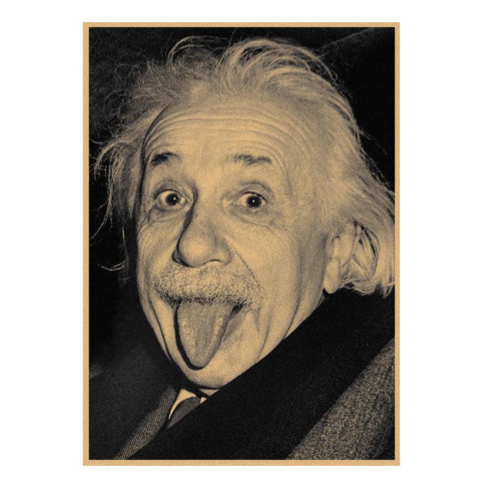 Einstein "Imagination Over Knowledge" Retro Kraft Paper Wall Poster 504