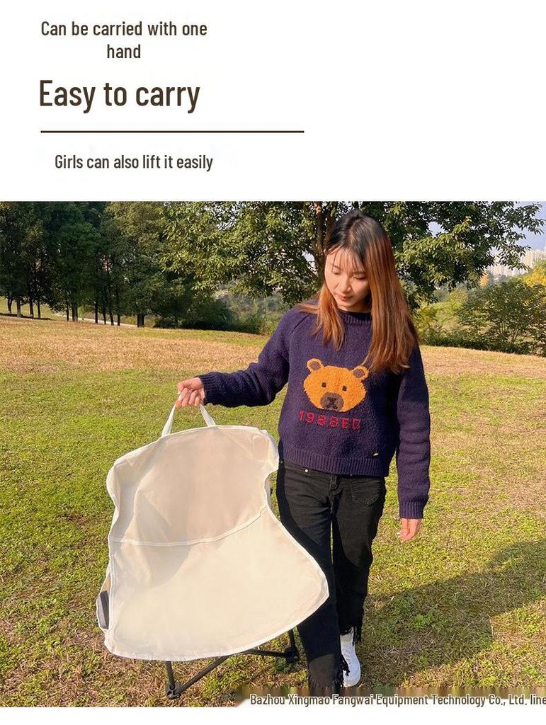 Portable Outdoor Metal Moon Chair for Camping and Picnics